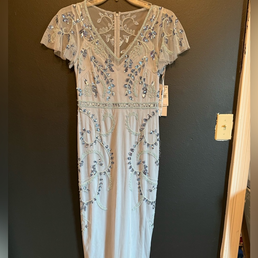 Elegant Blue Embellished Dress